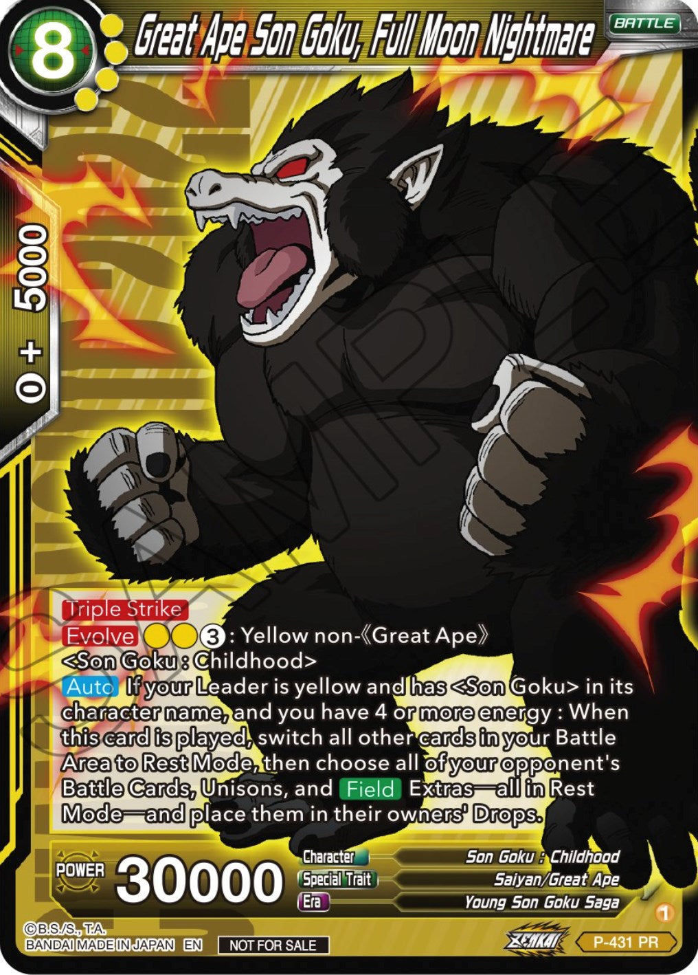 Great Ape Son Goku, Full Moon Nightmare (P-431) [Promotion Cards] | Amazing Games TCG