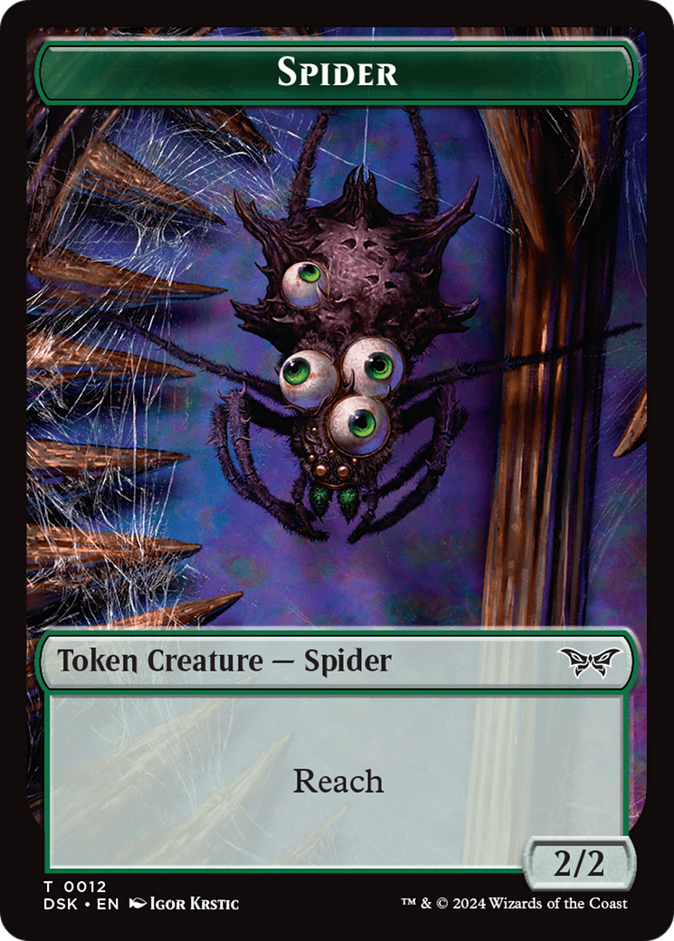 Toy // Spider Double-Sided Token [Duskmourn: House of Horror Tokens] | Amazing Games TCG