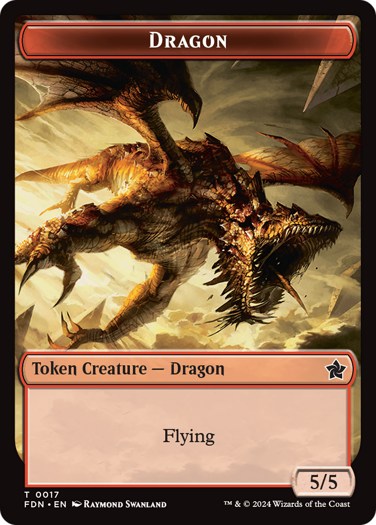 Dragon (0016) // Dragon (0017) Doubled-Sided Token [Foundations Tokens] | Amazing Games TCG