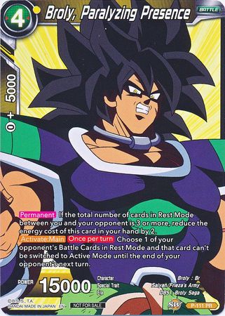 Broly, Paralyzing Presence (Broly Pack Vol. 3) (P-111) [Promotion Cards] | Amazing Games TCG
