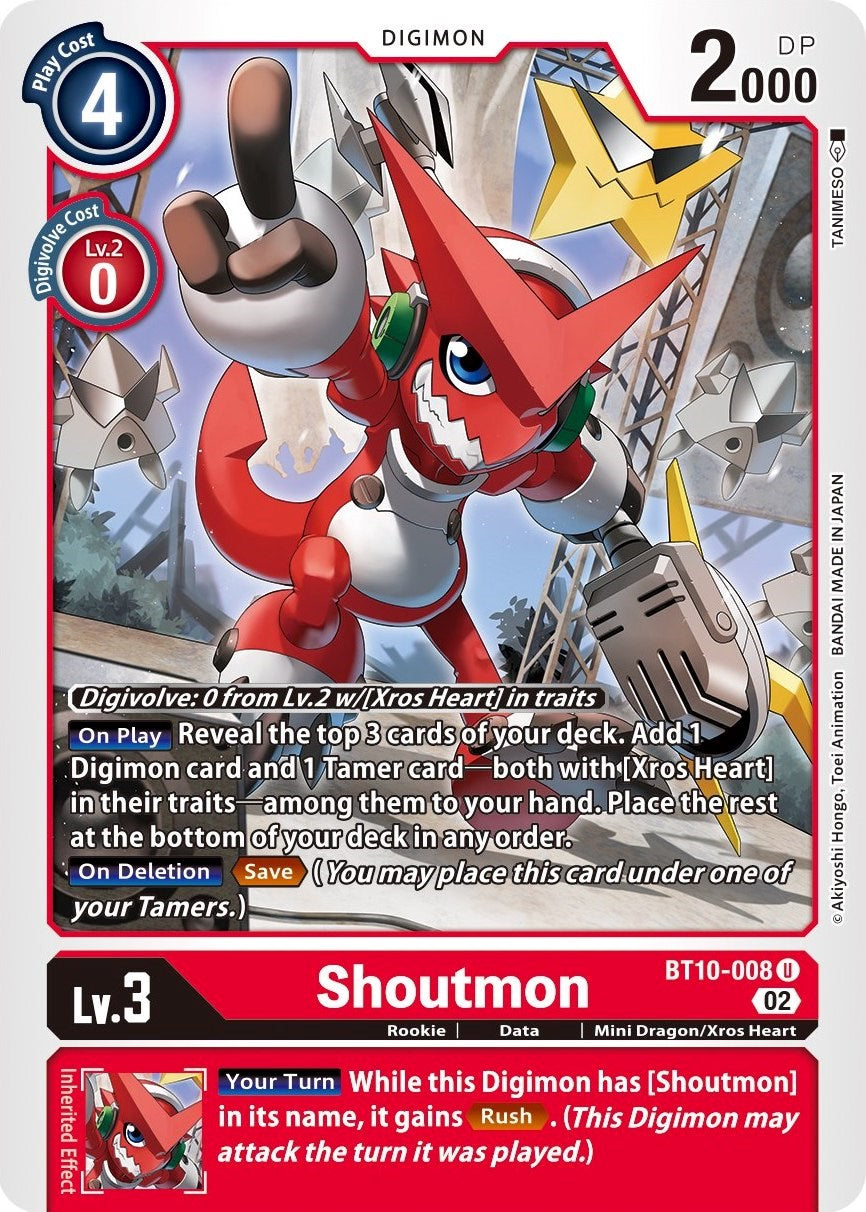 Shoutmon [BT10-008] [Xros Encounter] | Amazing Games TCG