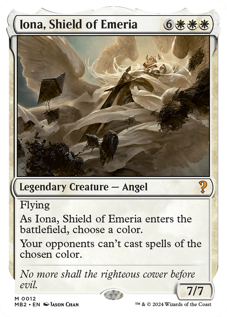 Iona, Shield of Emeria (White Border) [Mystery Booster 2] | Amazing Games TCG