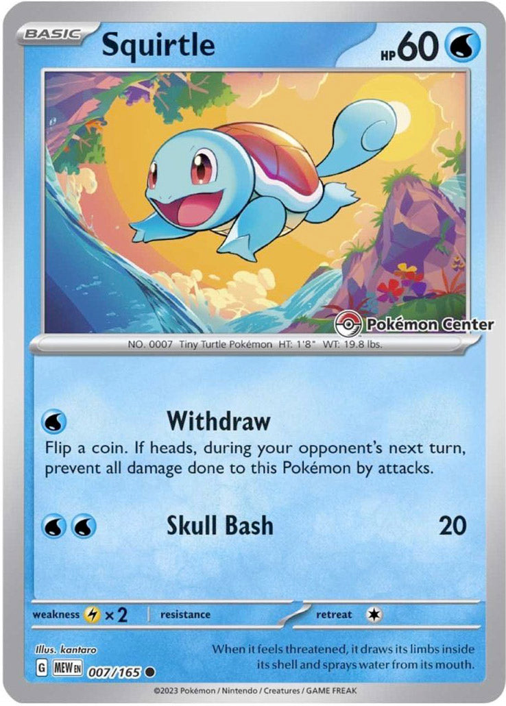 Squirtle (007/165) (Pokemon Center Exclusive) [Scarlet & Violet: Black Star Promos] | Amazing Games TCG