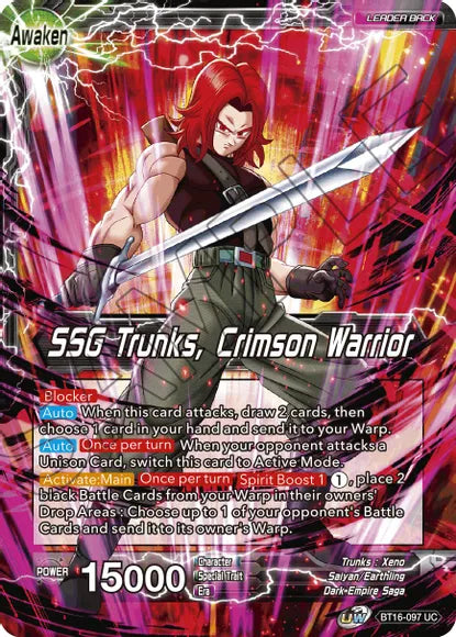 Trunks // SSG Trunks, Crimson Warrior (BT16-097) [Realm of the Gods] | Amazing Games TCG