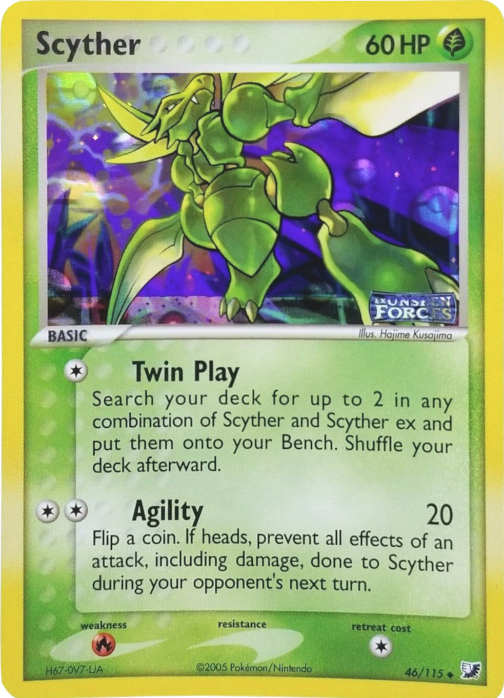 Scyther (46/115) (Stamped) [EX: Unseen Forces] | Amazing Games TCG