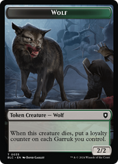 Human Soldier // Wolf (035) Double-Sided Token [Bloomburrow Commander Tokens] | Amazing Games TCG