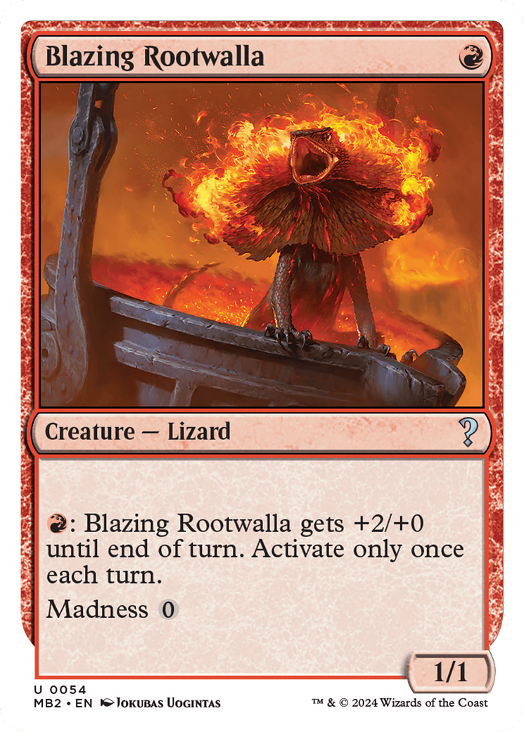 Blazing Rootwalla (White Border) [Mystery Booster 2] | Amazing Games TCG