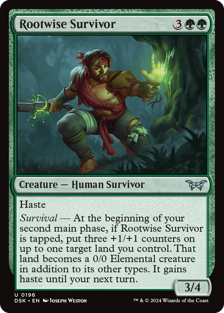 Rootwise Survivor [Duskmourn: House of Horror] | Amazing Games TCG