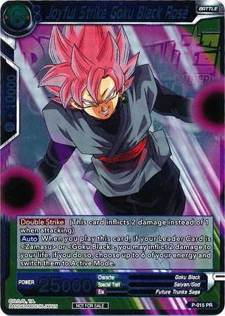 Joyful Strike Goku Black Rose (Metallic Foil) (Event Pack 2018) (P-015) [Promotion Cards] | Amazing Games TCG