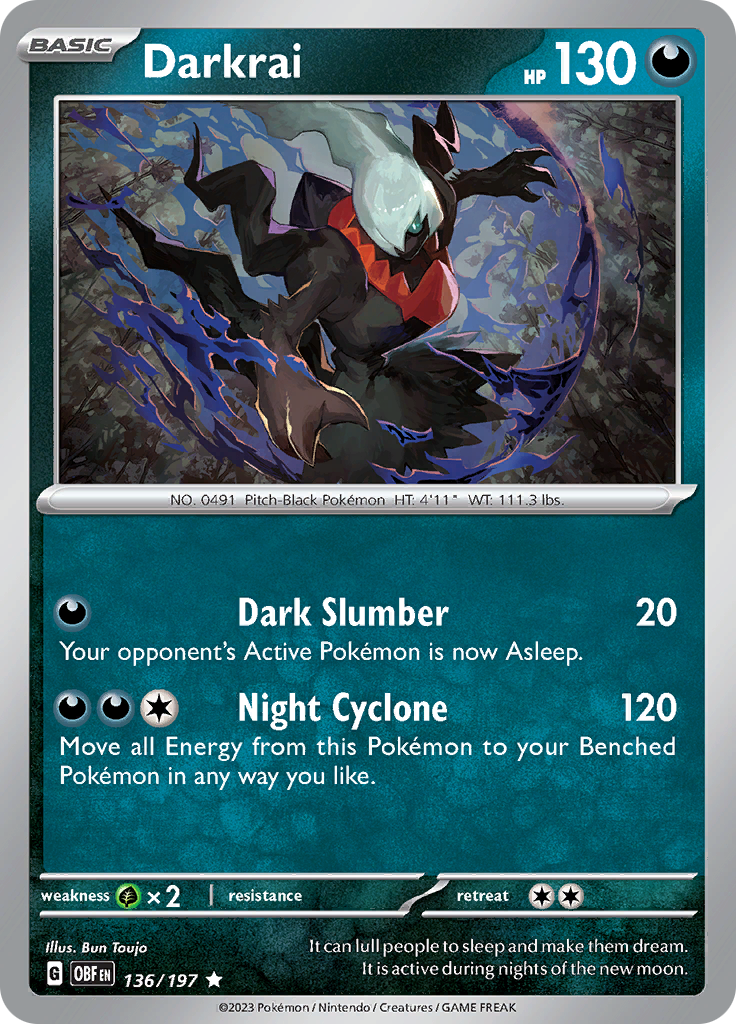 Darkrai (136/197) [Scarlet & Violet: Obsidian Flames] | Amazing Games TCG