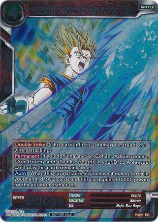 Vegito, Here to Save the Day (P-021) [Promotion Cards] | Amazing Games TCG
