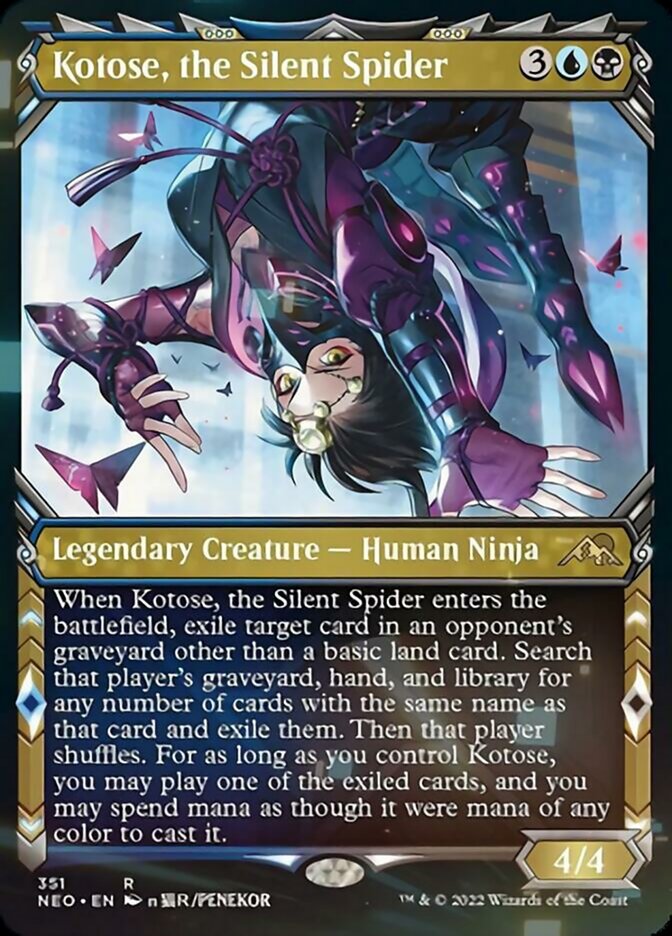 Kotose, the Silent Spider (Showcase Ninja) [Kamigawa: Neon Dynasty] | Amazing Games TCG