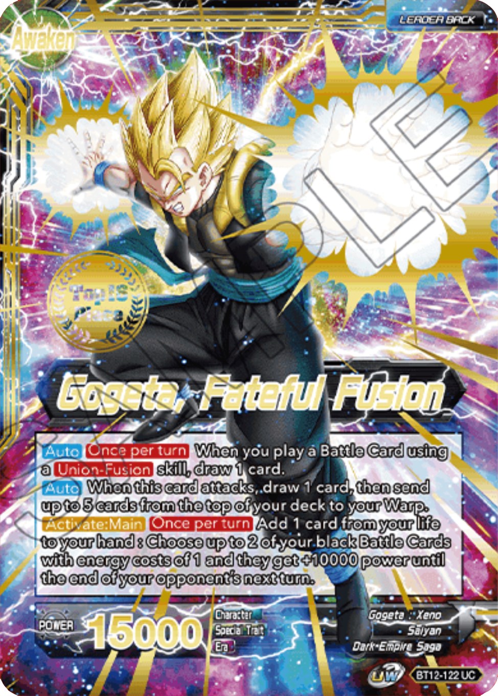 Son Goku & Vegeta // Gogeta, Fateful Fusion (2021 Championship Top 16) (BT12-122) [Tournament Promotion Cards] | Amazing Games TCG