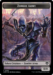 Human Warrior // Zombie Army Double-Sided Token [Commander Masters Tokens] | Amazing Games TCG