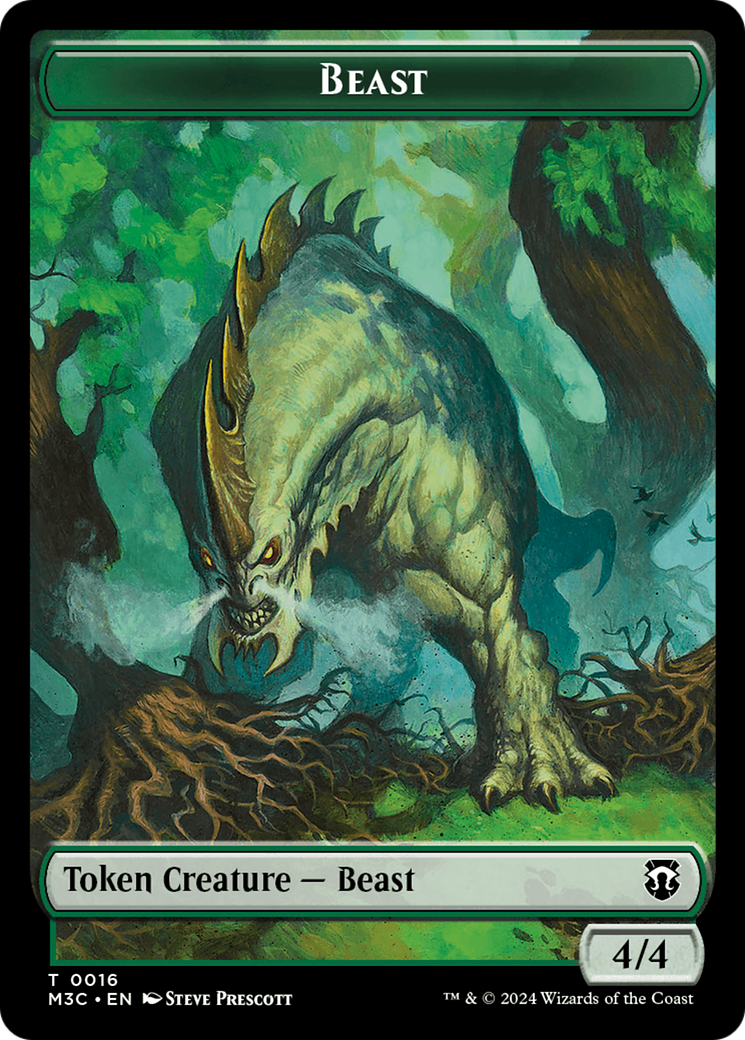 Beast (0016) // Copy Double-Sided Token [Modern Horizons 3 Commander Tokens] | Amazing Games TCG