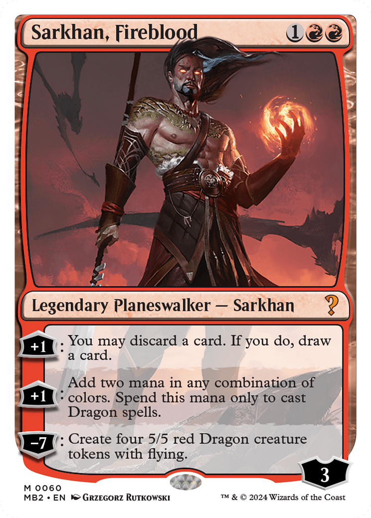 Sarkhan, Fireblood (White Border) [Mystery Booster 2] | Amazing Games TCG