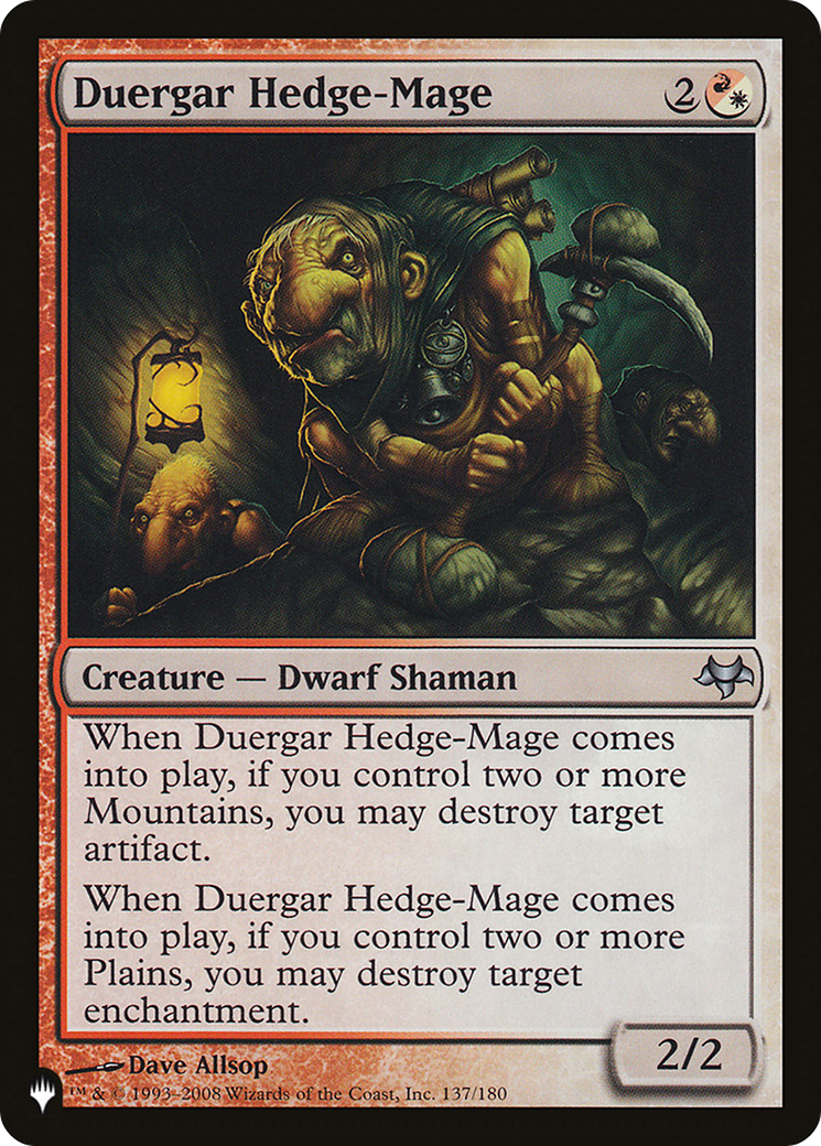 Duergar Hedge-Mage [The List Reprints] | Amazing Games TCG