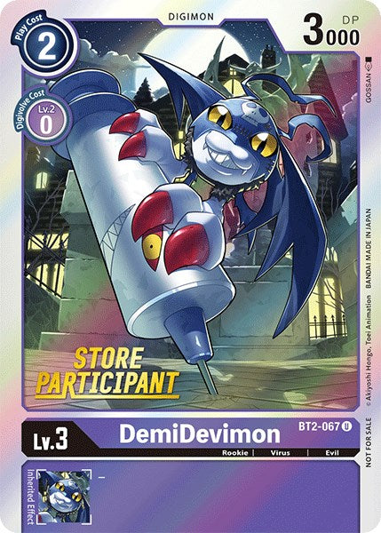 DemiDevimon [BT2-067] (Store Participant) [Release Special Booster Promos] | Amazing Games TCG