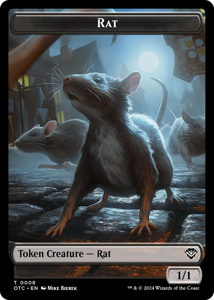 Rat // Blood Double-Sided Token [Outlaws of Thunder Junction Commander Tokens] | Amazing Games TCG