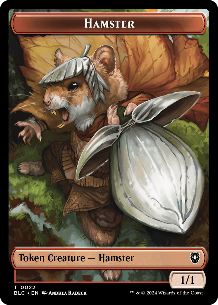 Hamster // Saproling Double-Sided Token [Bloomburrow Commander Tokens] | Amazing Games TCG