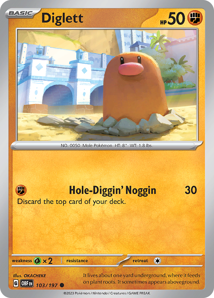 Diglett (103/197) [Scarlet & Violet: Obsidian Flames] | Amazing Games TCG