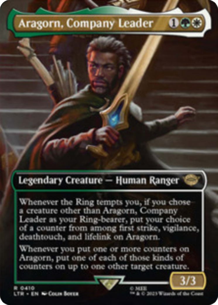 Aragorn, Company Leader (Borderless Alternate Art) [The Lord of the Rings: Tales of Middle-Earth] | Amazing Games TCG