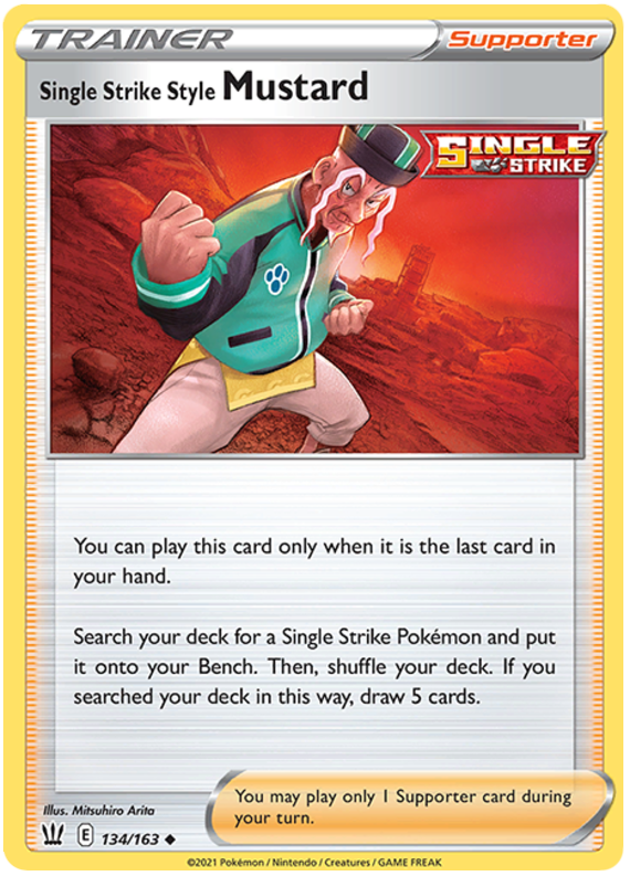 Single Strike Style Mustard (134/163) [Sword & Shield: Battle Styles] | Amazing Games TCG