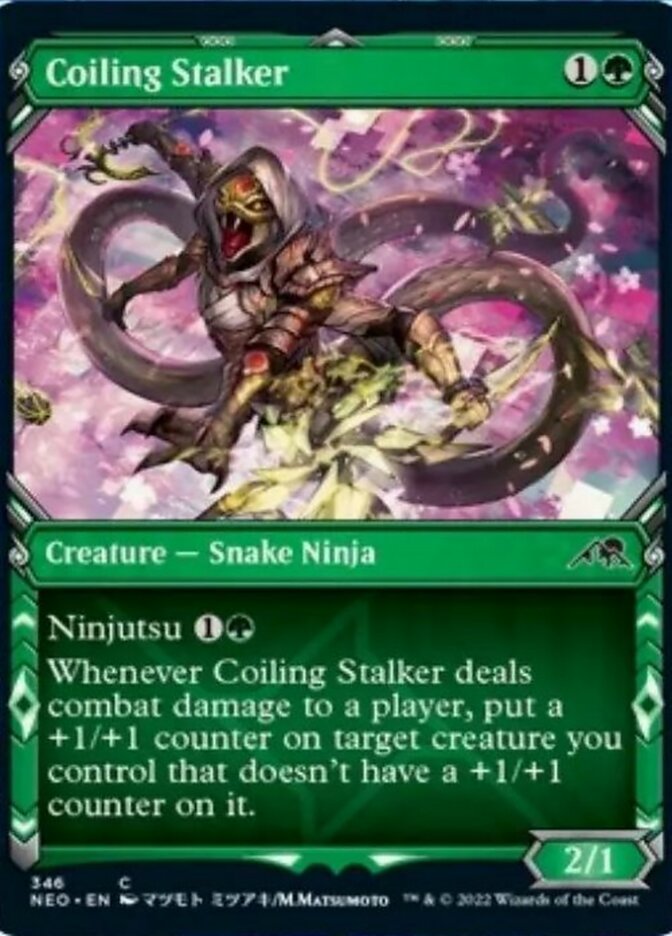 Coiling Stalker (Showcase Ninja) [Kamigawa: Neon Dynasty] | Amazing Games TCG