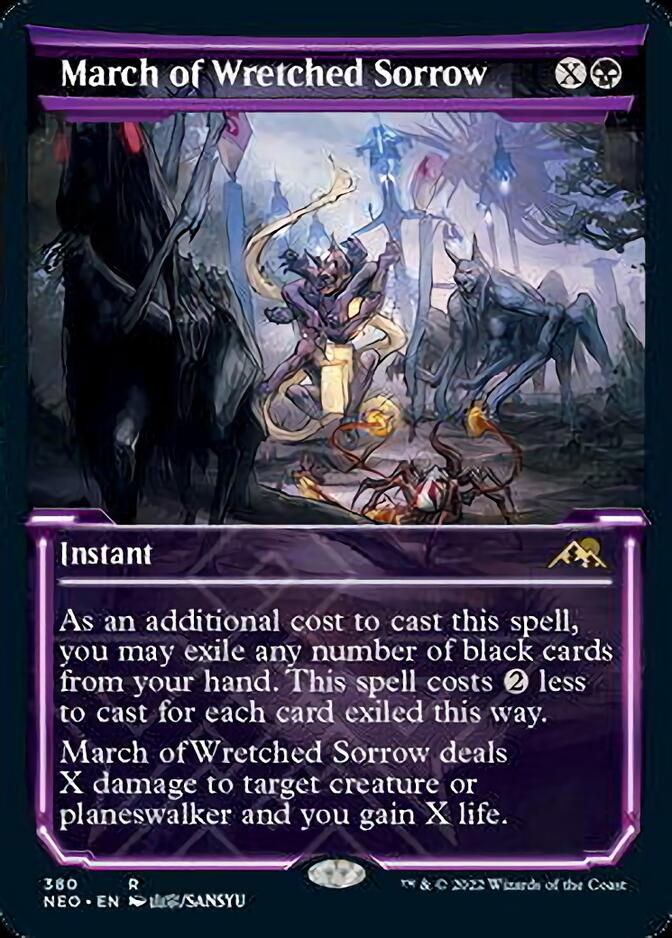 March of Wretched Sorrow (Showcase Soft Glow) [Kamigawa: Neon Dynasty] | Amazing Games TCG