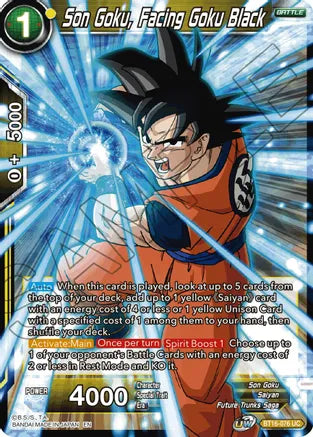 Son Goku, Facing Goku Black (BT16-076) [Realm of the Gods] | Amazing Games TCG