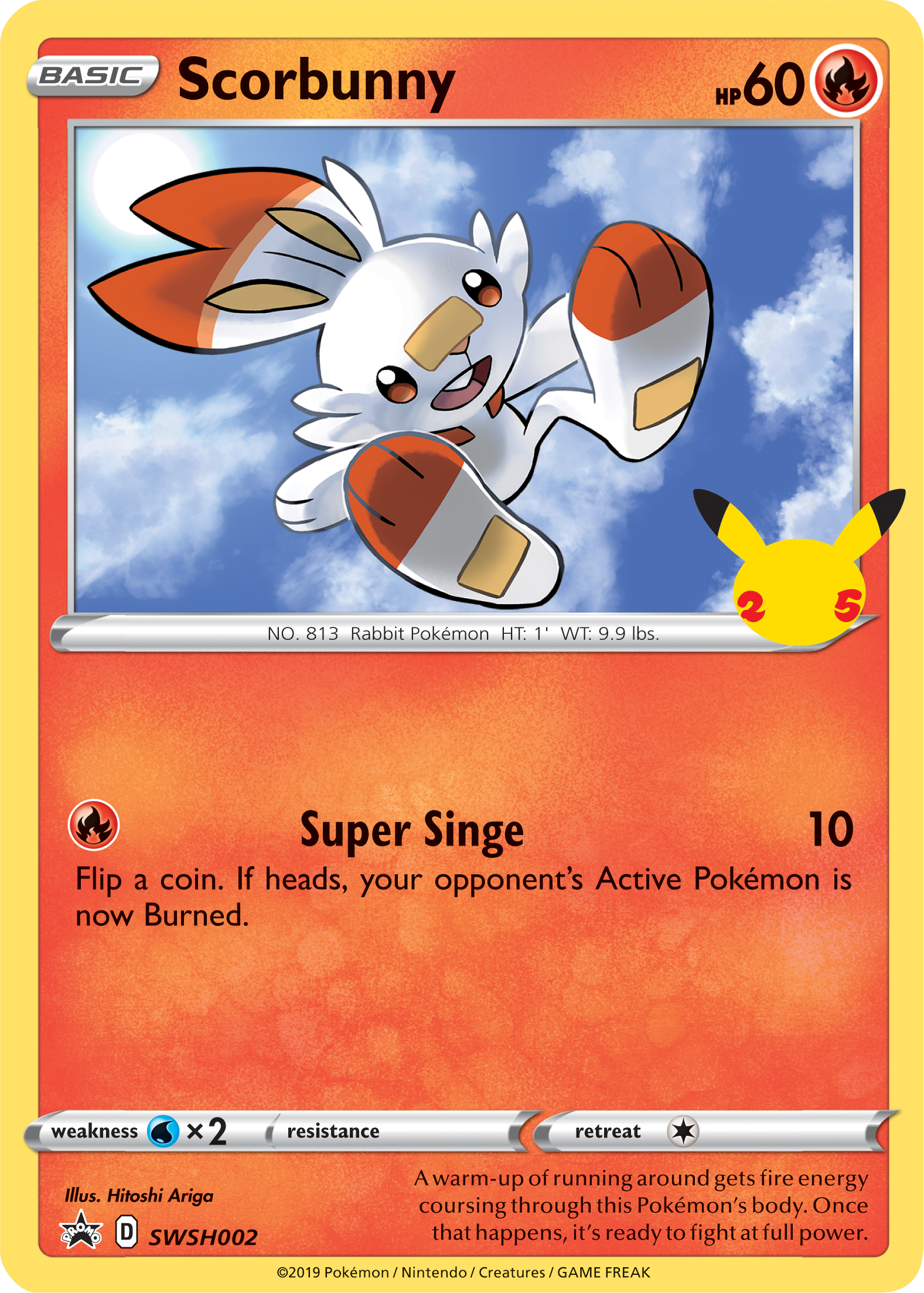 Scorbunny (SWSH002) (Jumbo Card) [First Partner Pack] | Amazing Games TCG