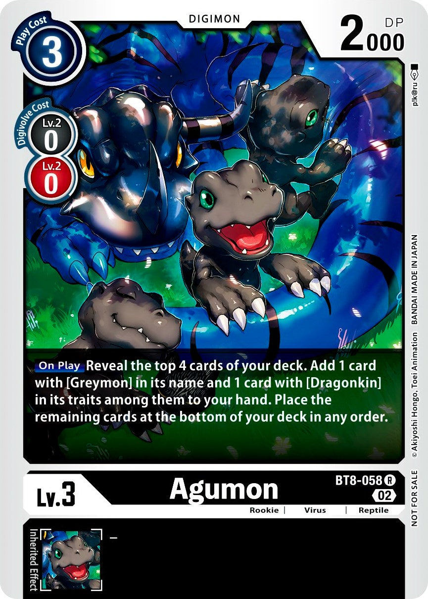 Agumon [BT8-058] (Xros Encounter Pre-Release) [New Awakening Promos] | Amazing Games TCG