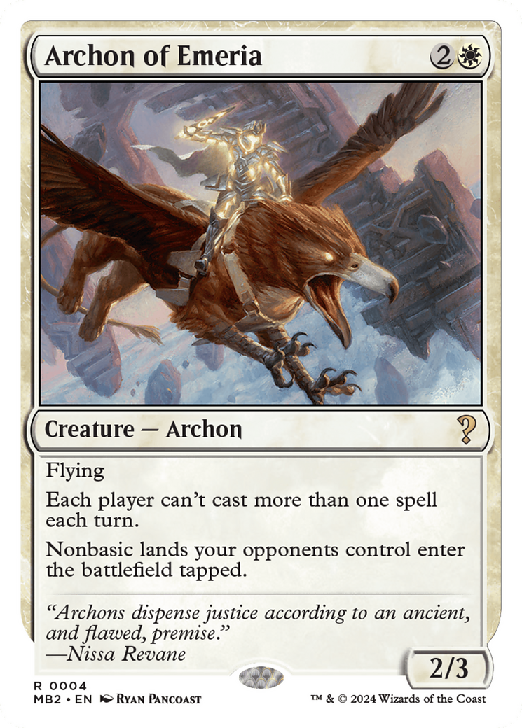 Archon of Emeria (White Border) [Mystery Booster 2] | Amazing Games TCG