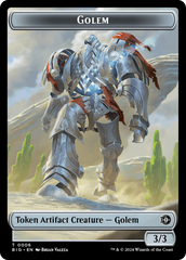 Treasure // Golem Double-Sided Token [Outlaws of Thunder Junction Tokens] | Amazing Games TCG