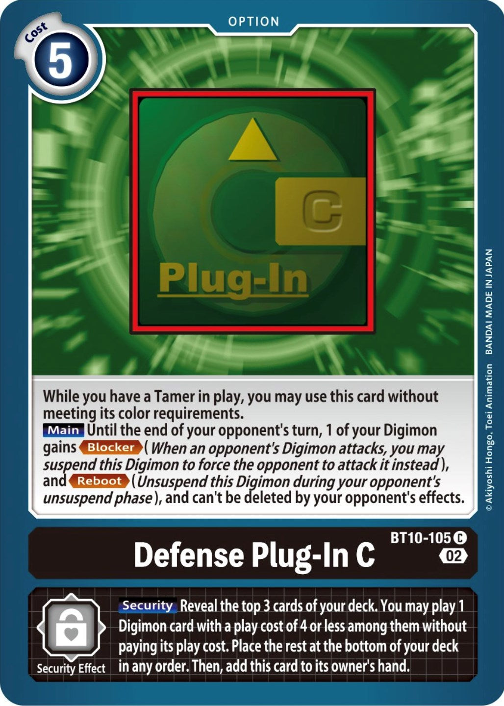 Defense Plug-In C [BT10-105] [Xros Encounter] | Amazing Games TCG