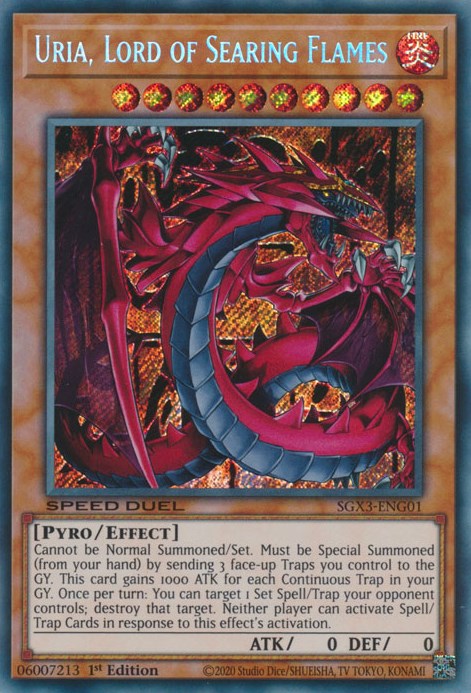 Uria, Lord of Searing Flames [SGX3-ENG01] Secret Rare | Amazing Games TCG