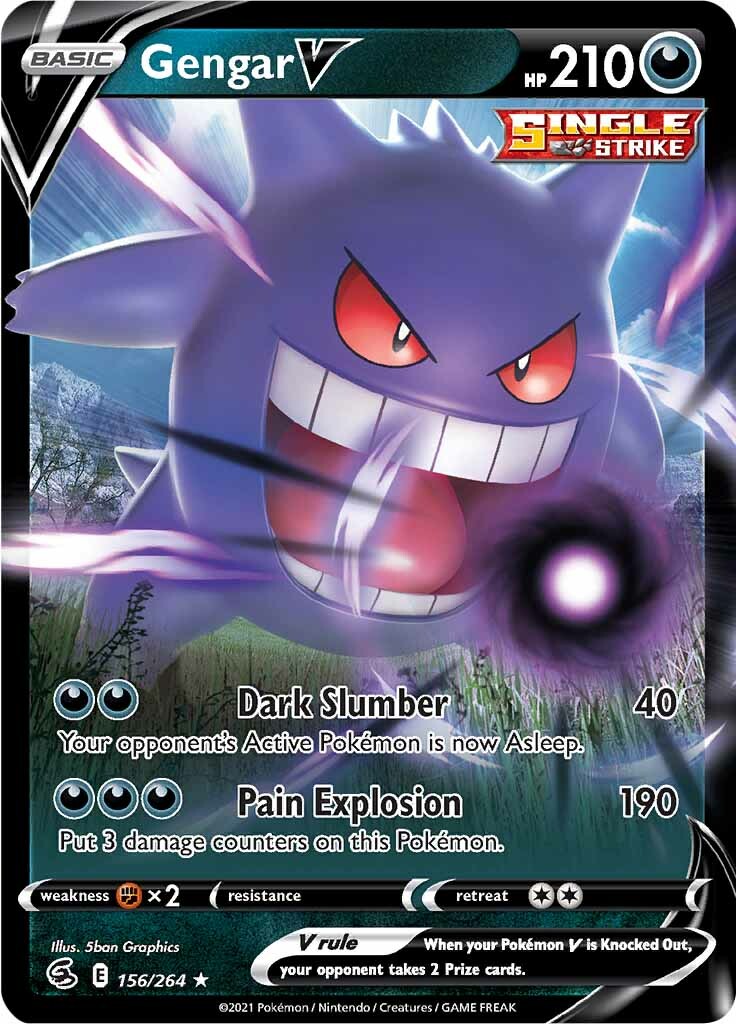 Gengar V (156/264) [Sword & Shield: Fusion Strike] | Amazing Games TCG