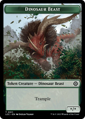 Dinosaur Beast // Dinosaur Double-Sided Token [The Lost Caverns of Ixalan Commander Tokens] | Amazing Games TCG