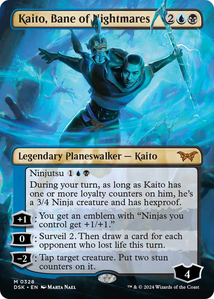 Kaito, Bane of Nightmares (Borderless) [Duskmourn: House of Horror] | Amazing Games TCG