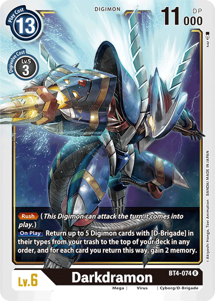 Darkdramon [BT4-074] [Great Legend] | Amazing Games TCG