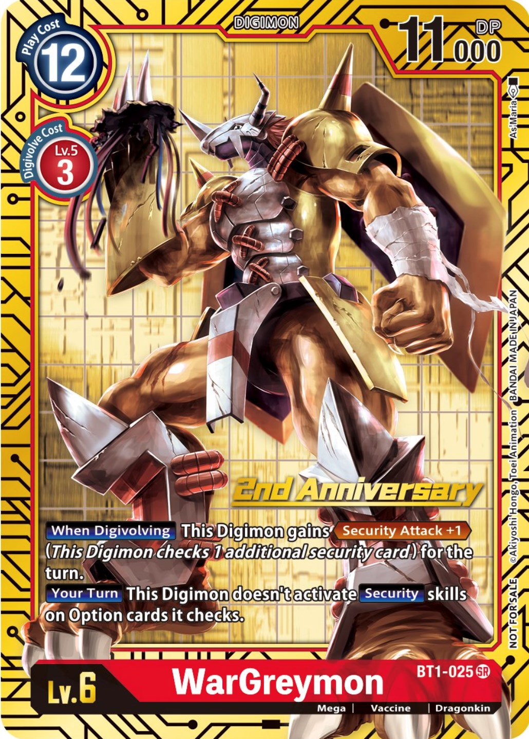 WarGreymon [BT1-025] (2nd Anniversary Card Set) [Release Special Booster Promos] | Amazing Games TCG