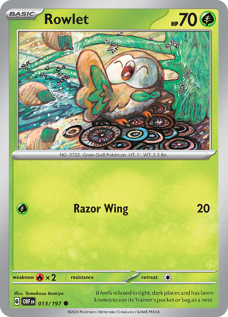 Rowlet (013/197) [Scarlet & Violet: Obsidian Flames] | Amazing Games TCG