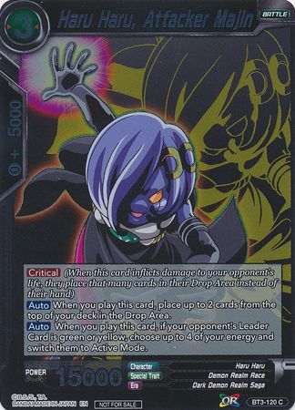 Haru Haru, Attacker Majin (Event Pack 3 - 2019) (BT3-120_PR) [Promotion Cards] | Amazing Games TCG