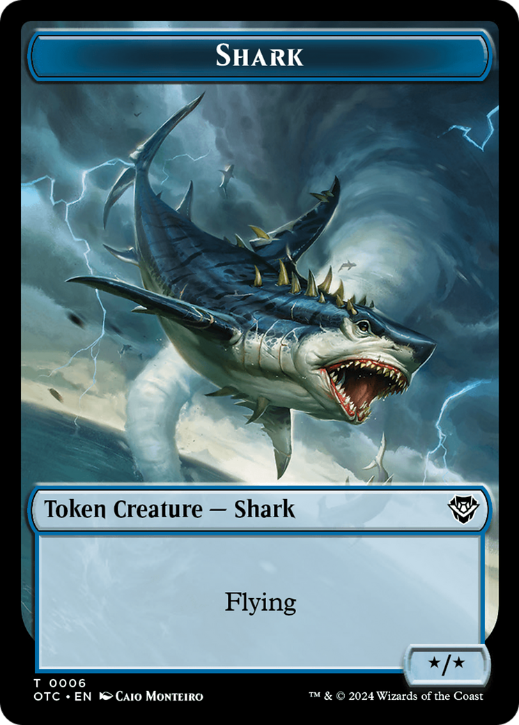 Ape // Shark Double-Sided Token [Outlaws of Thunder Junction Commander Tokens] | Amazing Games TCG