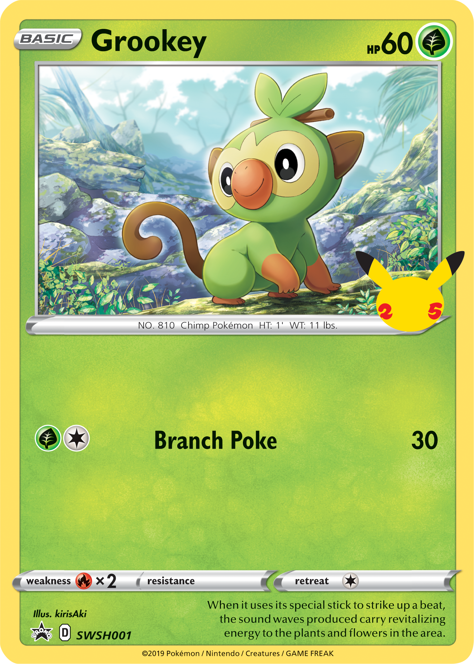 Grookey (SWSH001) (Jumbo Card) [First Partner Pack] | Amazing Games TCG