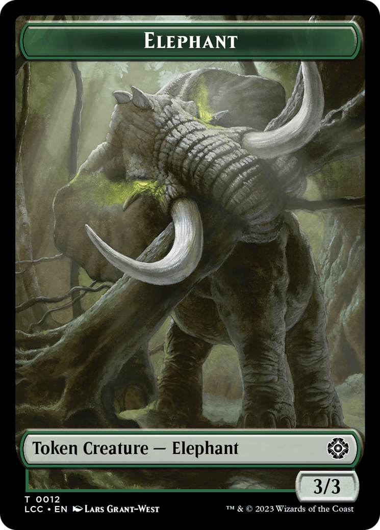 Elephant // Dinosaur (0010) Double-Sided Token [The Lost Caverns of Ixalan Commander Tokens] | Amazing Games TCG