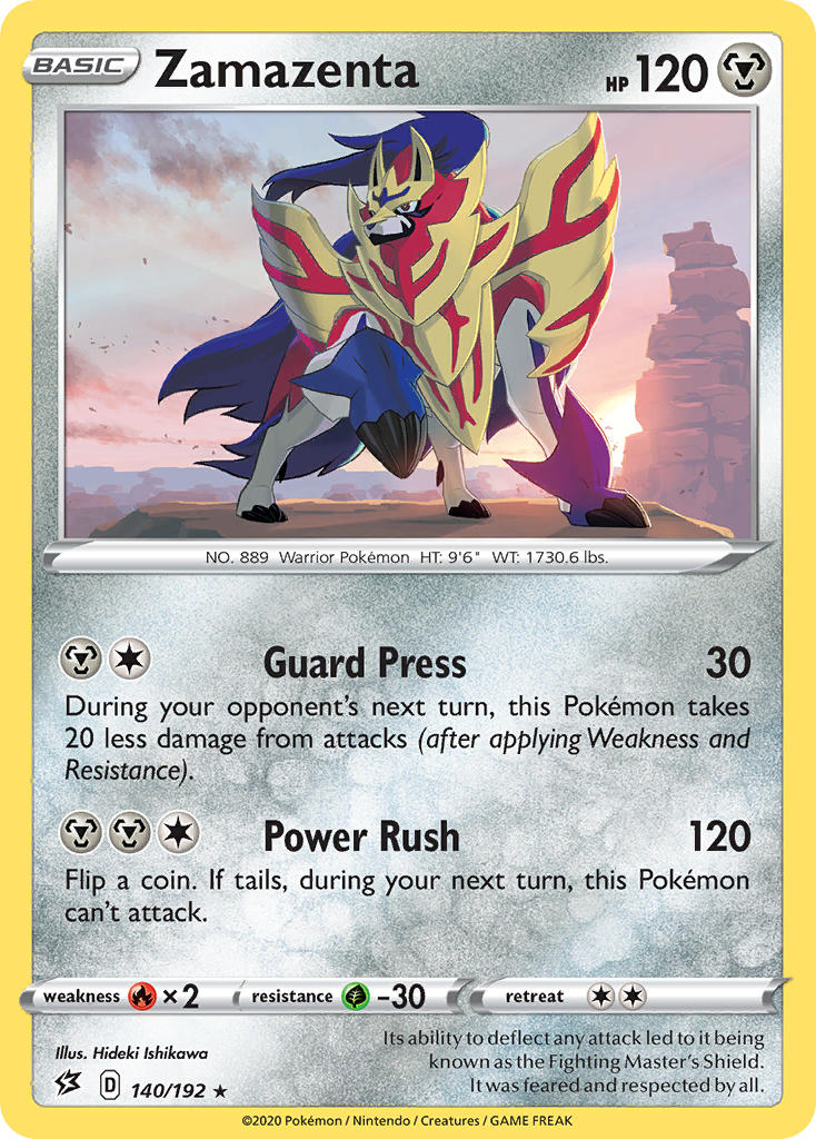 Zamazenta (140/192) (Cracked Ice Holo) (Theme Deck Exclusive) [Sword & Shield: Rebel Clash] | Amazing Games TCG