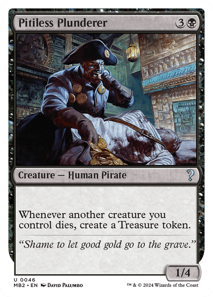 Pitiless Plunderer (White Border) [Mystery Booster 2] | Amazing Games TCG