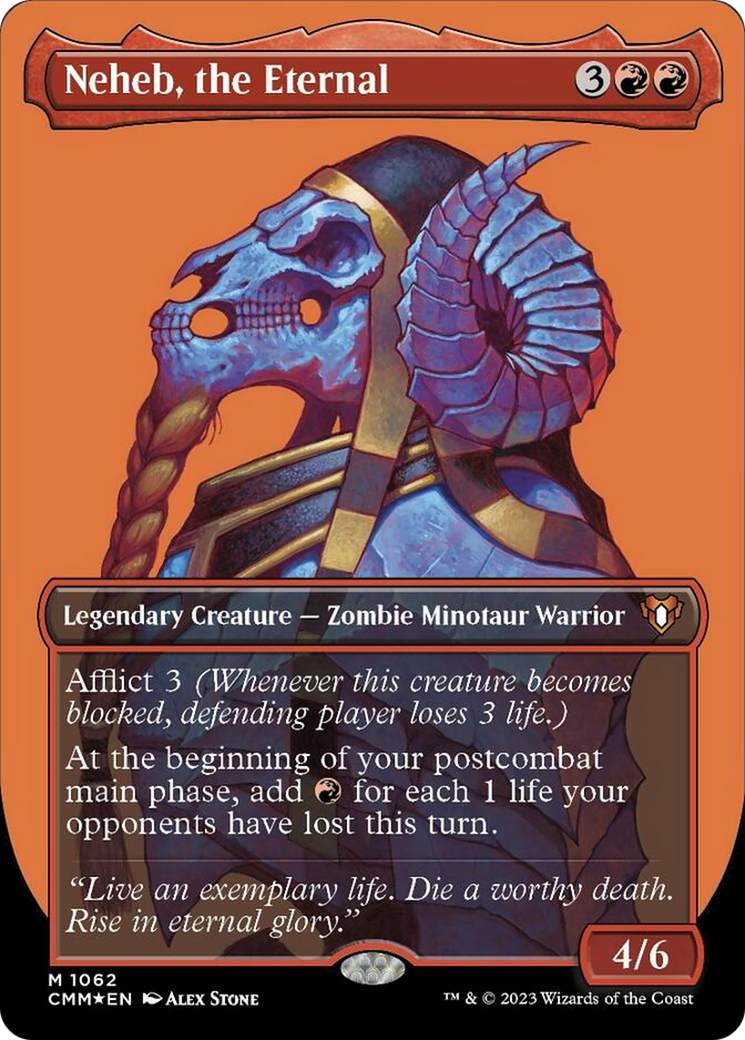 Neheb, the Eternal (Borderless Textured Foil Frame Break) [Commander Masters] | Amazing Games TCG