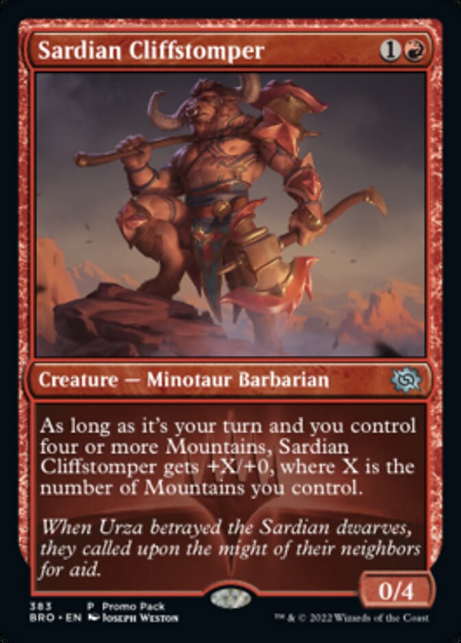 Sardian Cliffstomper (Promo Pack) [The Brothers' War Promos] | Amazing Games TCG